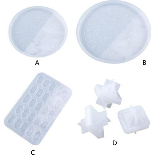 DIY Crafts Pendant Jewelry Crystal Epoxy Resin Mold Energy Symbol Runes Letter Word Model Mirror Casting Silicone Mould