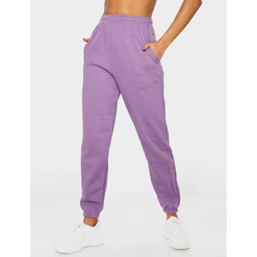 European and American Sports Leisure womens wear black white purple pink elastic pants