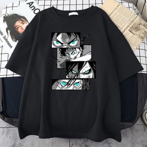 Anime Attack On Titan Print T Shirt New High Quality Clothing For Men Casual Crew Neck Tee Shirt Oversized Loose Tee Tops Male