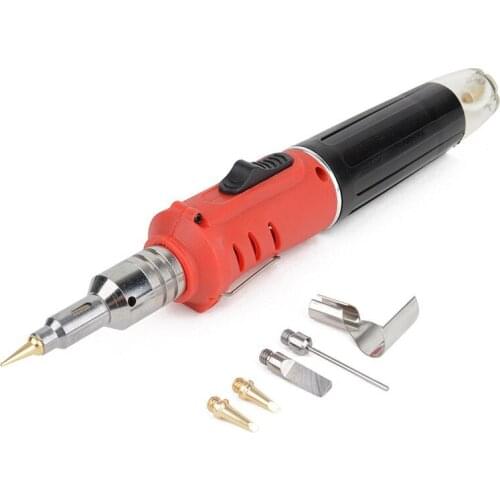 HS-1115K 10 in 1 Professional Butane Gas Soldering Iron Kit Cordless Welding Torch Solder Tool Kit Better MT-100