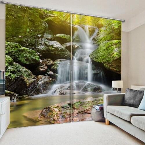 New 3d Decoration curtains nature scenery waterfall curtains 3D Window Curtain For Living Room office Bedroom