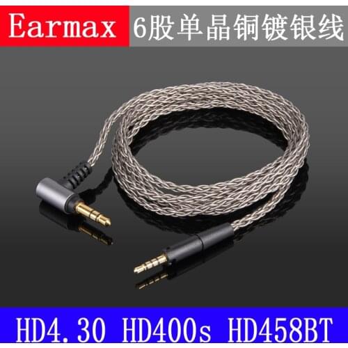 Newest For Sennheiser /MOMENTUM /Urbanite HD400s HD458/450BT HD598 HD558 HD598se Single crystal copper silver-plated cable