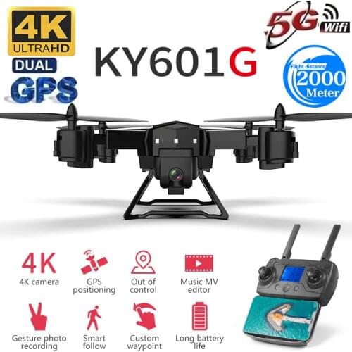 New pro GPS Drone 2000 Meters Control long Distance RC Helicopter Drone with 5G 4K HD Camera Quadcopter Foldable FPV WIFI KY601G