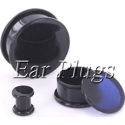 Wholesale Ear Gauges Box Plugs Black Acrylic Thread Hollow Center Stash Ear Tunnel Expander 10-24mm 80pcs