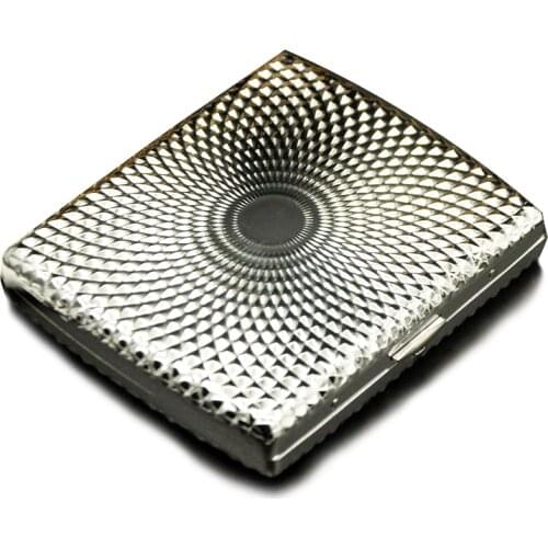 Genuine KUBOY stainless steel three-dimensional grid pattern silver metal cigarette case box cigarette holder