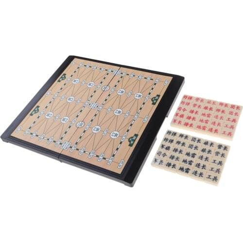 Portable Chinese Military Battle Chess Pieces Set Chessboard Travel Games