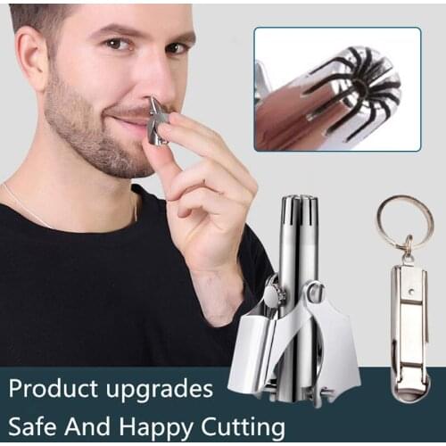 Portable Stainless Steel Nose Ear Hair Trimmer Set Multifunctional Manual Nose Hair Remover with Fingernail Clipper SANA889