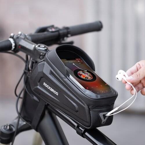 ROCKBROS 6.8 Inches Bike Phone Bag Waterproof Top Tube Handlebar Bag 1.7L Large Capacity Touch Screen Bicycle Bag Accessories