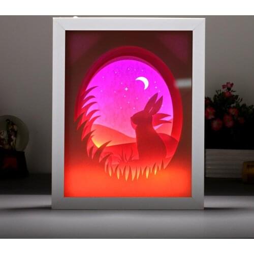Paper Cut Light Box 3D Shadow Box Frame Light Art Painting Led Night Light Box Photo Picture Frame