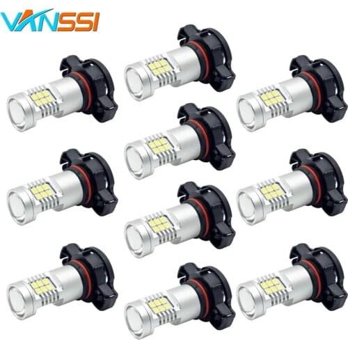 VANSSI 10pcs H16(EU) 5202 5201 PS19W Car LED Fog Light Bulbs DRL PSX24W 2504 Bulbs 6000k White Lamp 12V Small Quantity Wholesale