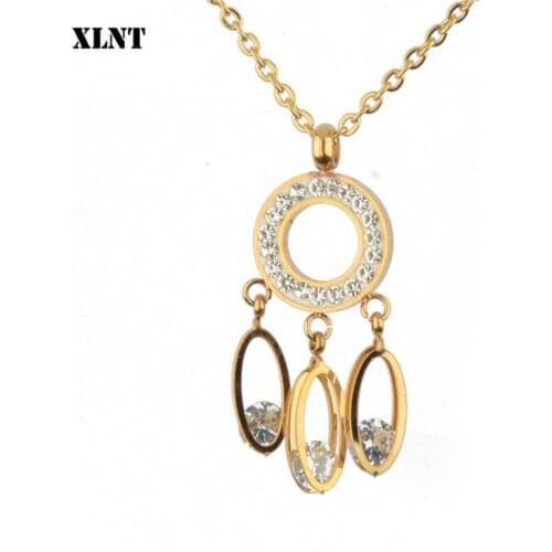 XLNT New fashion dream catcher Jewelry necklace Exquisite Stainless hollow pendant necklace Popular chain collares Gifts women