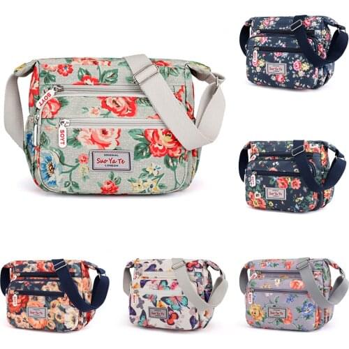 Womens Messenger Bag Travel Handbag Multi Pocket Portable Large Capacity Bag