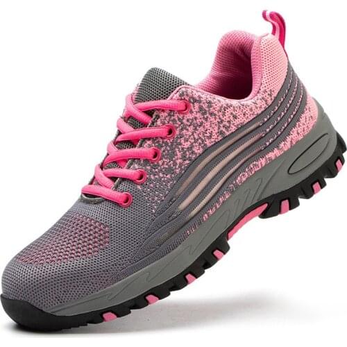 Womens leisure breathable steel toe caps work safety shoes ladies tooling safe shoe worker summer security low boots seguridad