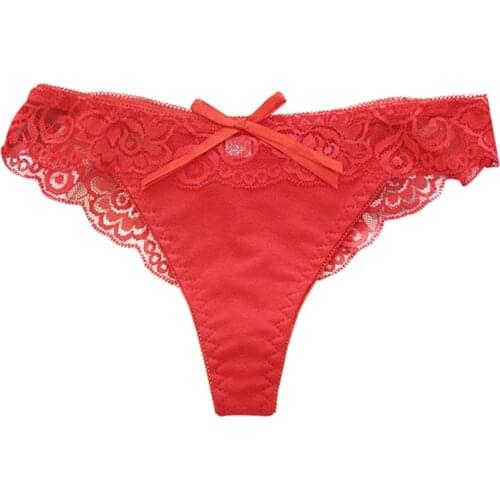 Women Transparent Lace Hollow Exquisite Soft Low-rise Briefs Modern Sweet High Stretch Thong Panties