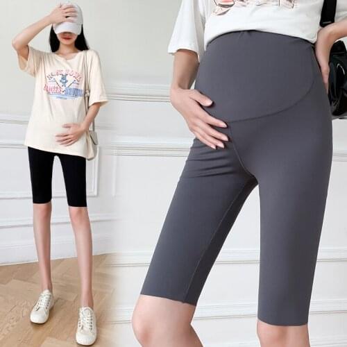Seamless Stretchy Maternity Yogic Shorts Womens Maternity Yoga Shorts Over The Belly Bump Workout Active Short Pants Skinny