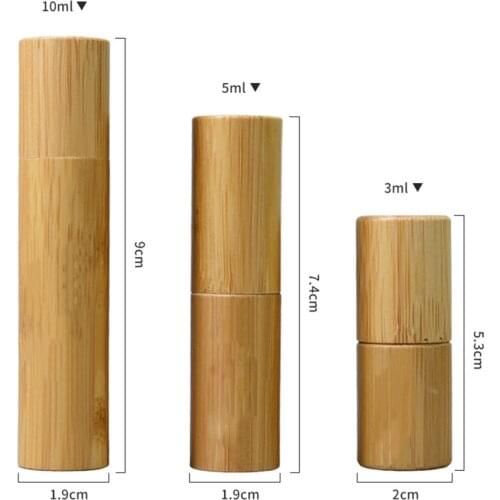 1pcs 3ml/5ml/10ml Bamboo Empty Oil Bottle Stainless Roll On Ball Perfume Aromatherapy Bottle Oil Roller Bottle