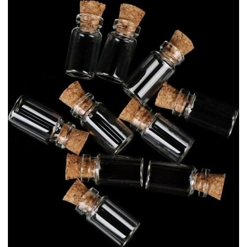 10Pcs 1:12 Miniature Display Glass Bottles Jars with Cork for Food Storage Dollhouse Kitchen Accessories