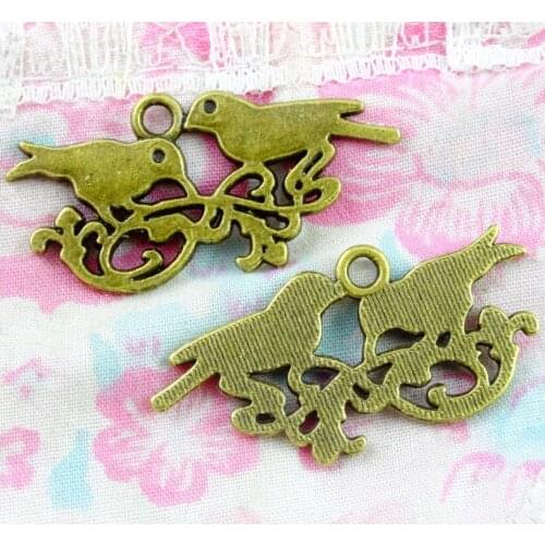 20pcs 20*40.2MM Antique Bronze Plated Birds Charms Pendants for Jewelry Making Findings DIY Handmade Craft