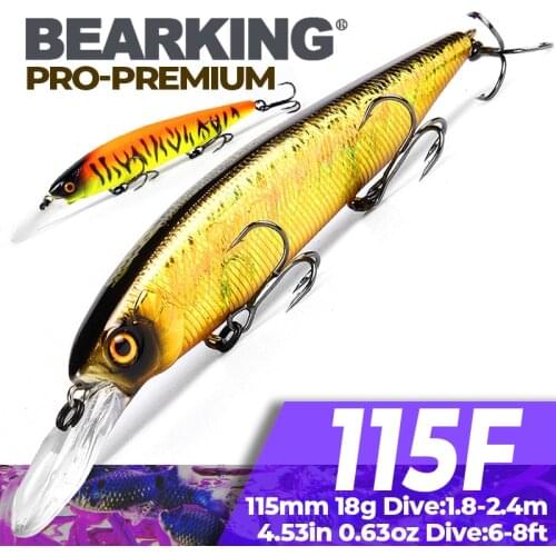 2019 Bearking M116 Hard Fishing Lures Minnow 115mm 18g quality Baits Deep Diving Wobblers Fishing Tackles Free shipping