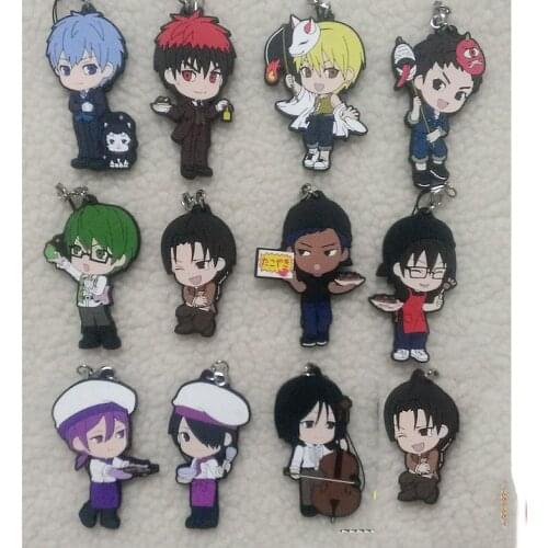 6cm Anime Keychian Kuroko no Basket school festival Resin Rubber Keychain Pendant Keyring Llavero