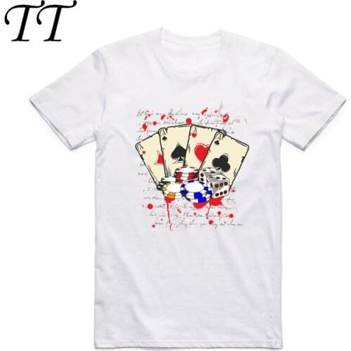 2019 S-XXX Men Women Casino Las Vegas Print White Fashion T-shirt Short sleeve O-Neck Unisex Harajuku Joker Gambling Cool Tshirt