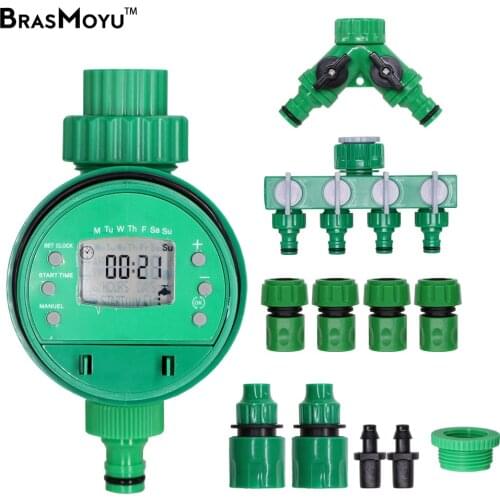 BRASMOYU 1 SET LCD Garden Digital Timer 1/2" 3/4" Electonic Automatic System Tools Controller Balcony Watering Irrigator Devices