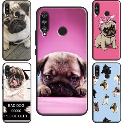 CUTE PUPPY PUG DOG MOPS Case For Huawei P30 Lite P20 P40 P Smart Y6 Y7 2019 Nova 5T Honor 8A 8X 9X 10i 20 Pro