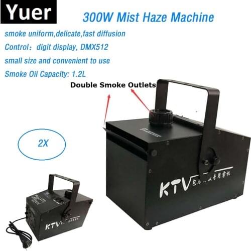 Double Smoke Outlets High Power 300W Stage Mist Haze Machine LED Smoke Machine DMX512 Control Stage Lighting Effect Haze Machine