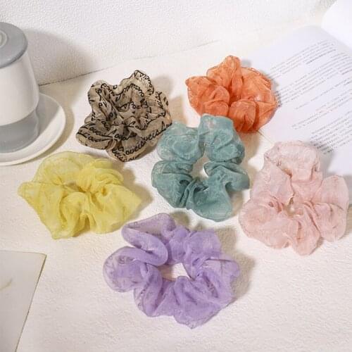 European And American Ins Organza Letter Hair Circle Fashion Wild Girl Scrunchies Hair Accessories