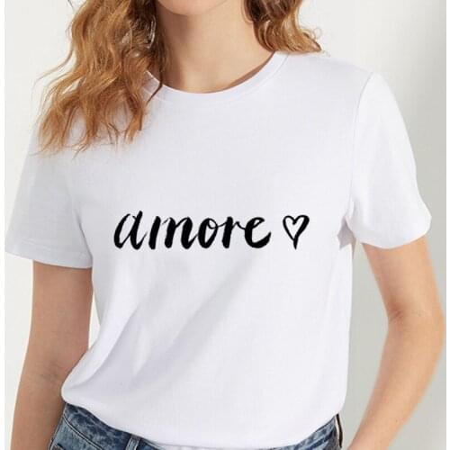 2020 New Summer T Shirt Women Artistic Letter Print Tshirt Harajuku Thin Section White Tops Female Short Sleeve T-shirt Clothing