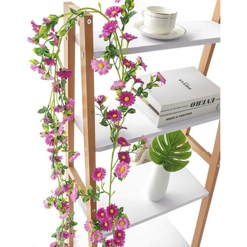 Pastoral Style Artificial Daisy Vine Hanging Simulation Flower Rattan for Wedding Decoration