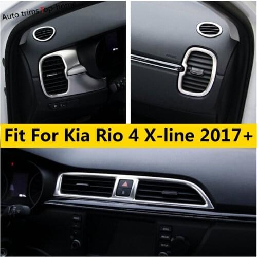 Yimaautotrims Water Cup Holder Panel / Dashboard Front AC Air Conditioning Vents Frame Cover Trim For Kia Rio 4 X-line 2017-2020