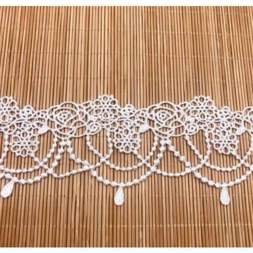 Free Shipping 1 Yard/lot 5.5cm High Quality Best Price White Hot Sale Elegant Design Lace Trim DIY Material