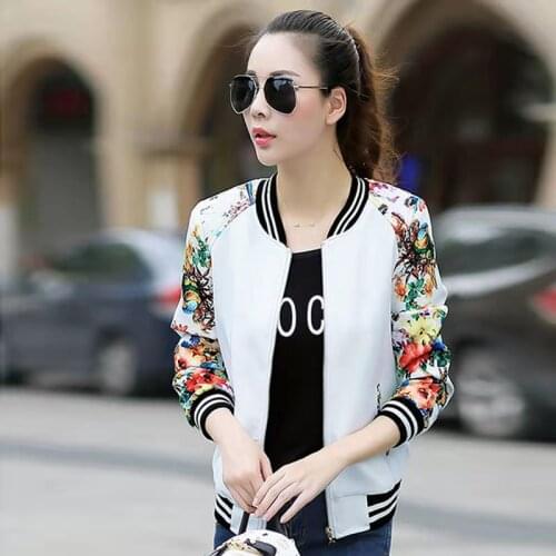 Spring And Autumn Womens Short Jacket 2021 Korean Fashion Printing Loose Baseball Jackets Female Bomber Jacket Zipper Coat