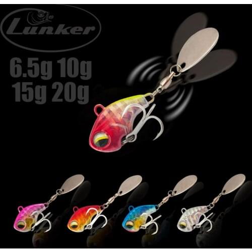 Lunker VIB 6.5g 10g 15g 20g Sinking Bottom Fishing Lure Hard Bait Hook Spinning Spoon Blade Freshwater Saltwater Bass Trout