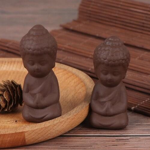 Mini Ceramic Buddha Statue Figurine Hindu Fengshui Sculpture Meditation Miniatures Zen Garden Home Decor Garden Accessories