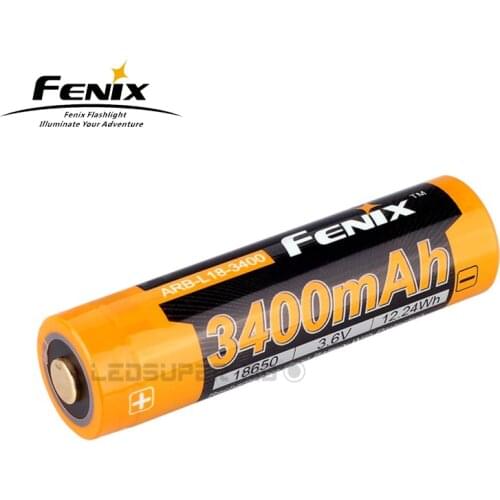 Original Fenix ARB-L18-3400 Li ion Cell 3400mAh 3.6V Rechargeable 18650 Battery for Portable Lighting