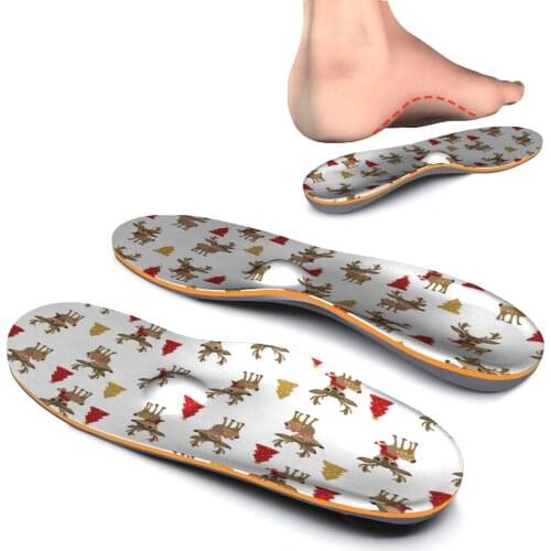 Brown Printing Orthotic Arch Support Shoe Inserted Insole Lighten Foot Pain Flat Feet Pad for Men and Women Orthopedic Insole