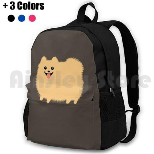 Pomeranian Outdoor Hiking Backpack Waterproof Camping Travel Pomeranian Fashion New York Pattern London Paris France Band