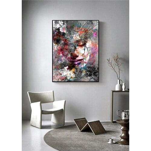 Pop Art Wall Pictures For Living Room Abstract Girl Wall Paintings Print On Canvas Wall Art Prints Graffiti Art Prints