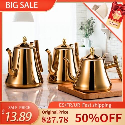 1.0L/2.0L Stainless Steel Precise Kettle Removable Infuser for Loose Coffee Tea Home Brewing Drip Po Stovetop Safe