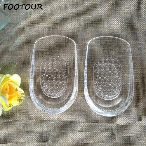 FOOTOUR Silicone Gel Insoles Heel Cushion Cup Relieve Feet Pain Protectors Spur Support Shoes Inserts Foot Care Massage Pads