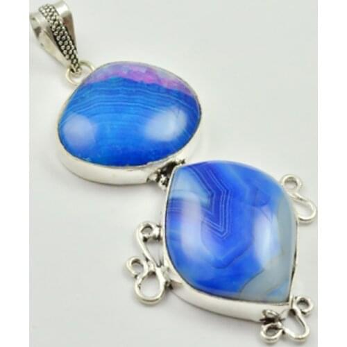 Solar Agates Pendant Silver Overlay over Copper , 80 mm, P3205