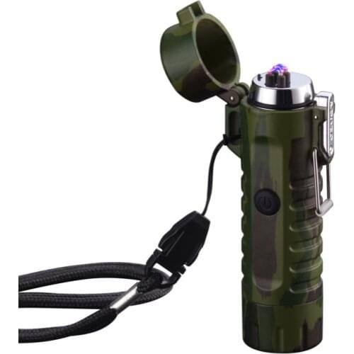 USB flashlight waterproof rechargeable fire-free lighter LED lanternes with lamp outdoor camping hiking portable Emergency light