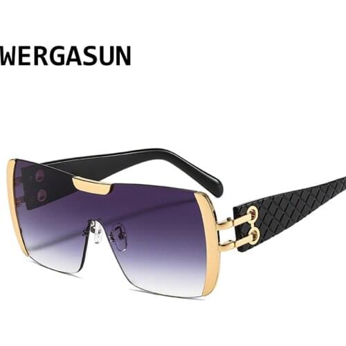 WERGASUN 2021 New Square Sunglasses Women Fashion Oversized Vintage Glasses Men Shades Retro Gradient Colors Oculos UV400