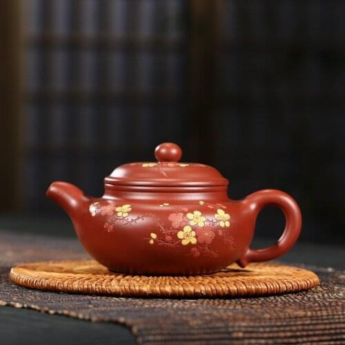 Yixing recommended manufacturers custom tea dahongpao all handmade plum antique teapot undertakes to wholesale