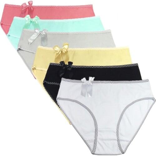Plus Size 4XL Womens panties Cotton Mid Waist Briefs Underwear Set Ladies Knickers Intimates Female Sexy Lingerie ropa mujer