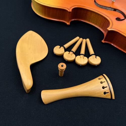 Violin Fittings 2 Sets boxwood,pegs,tailpiece,chinrests