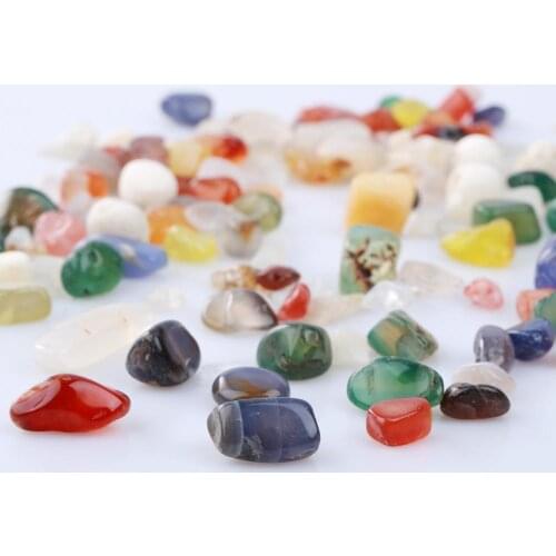 1 Bag 100g Colorful Mixed Irregular Shape Tumbled Stones Rock Gem Beads Chips Quartz Crystal Stones Decorative DIY Materials