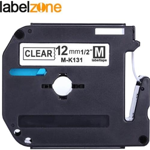 1PC 12mm*8m mk-131 Black on clear Label Tapes Compatible for Brother p-touch Label Printer ribbon M-K131 MK-131 mk131 MK131